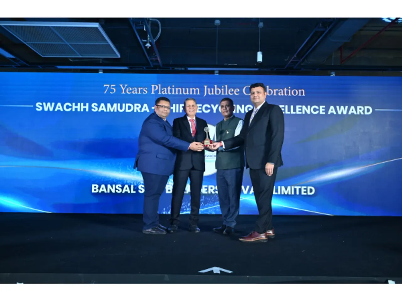 Bansal Ship Breakers Honoured with National Award for Sustainable Ship Recycling at DG Shipping’s 75th Anniversary Celebration.