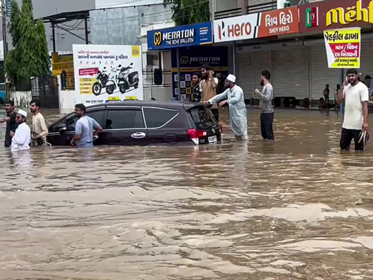 An area in Gujarat inundated with rain water following incessant rainfall (File Photo/ANI)