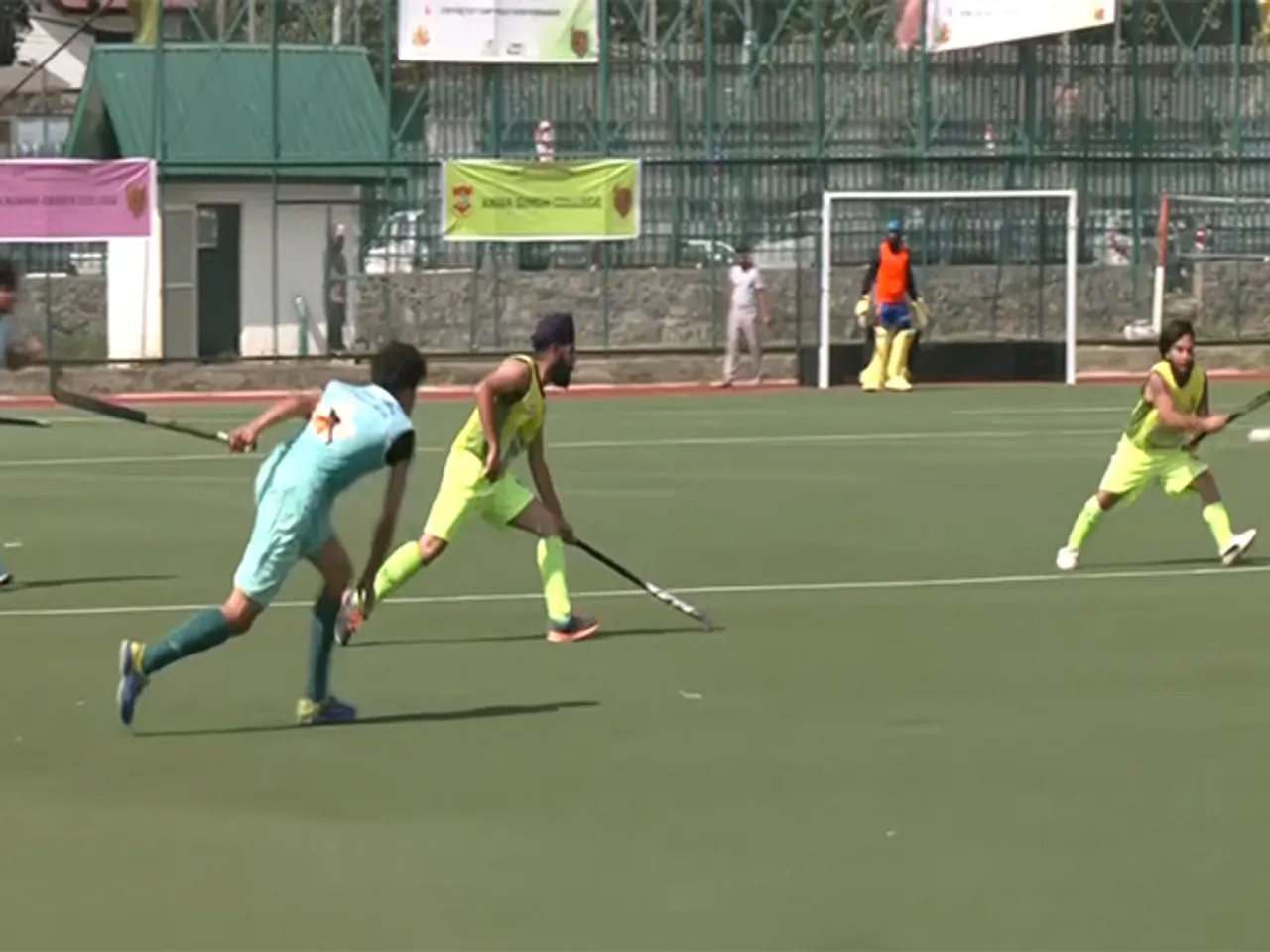 Players in action as General Bipin Rawat Memorial Kashmir Hockey League 2025 kicks off in Srinagar (Photo: ANI)