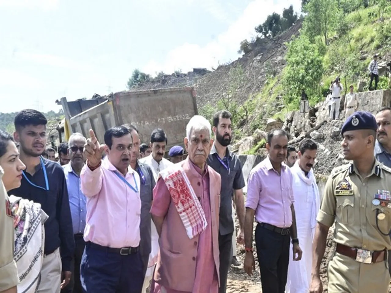 J-K LG Manoj Sinha visits Udhampur (Photo/ANI)