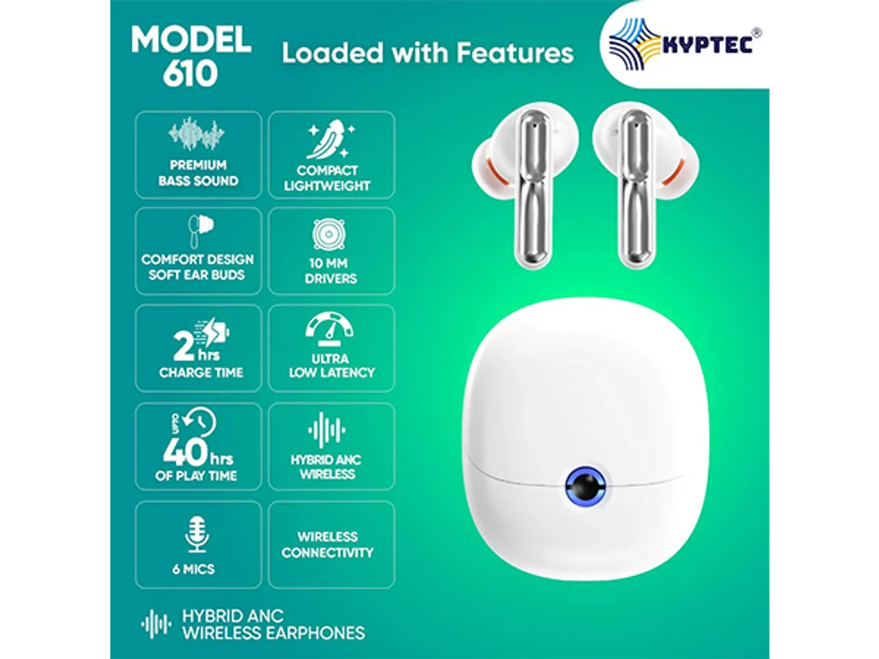 KYPTEC® Lifestyle Launches Model KYPTEC® 610: Hybrid ANC Wireless Earbuds for the Global Gen Z Vibe