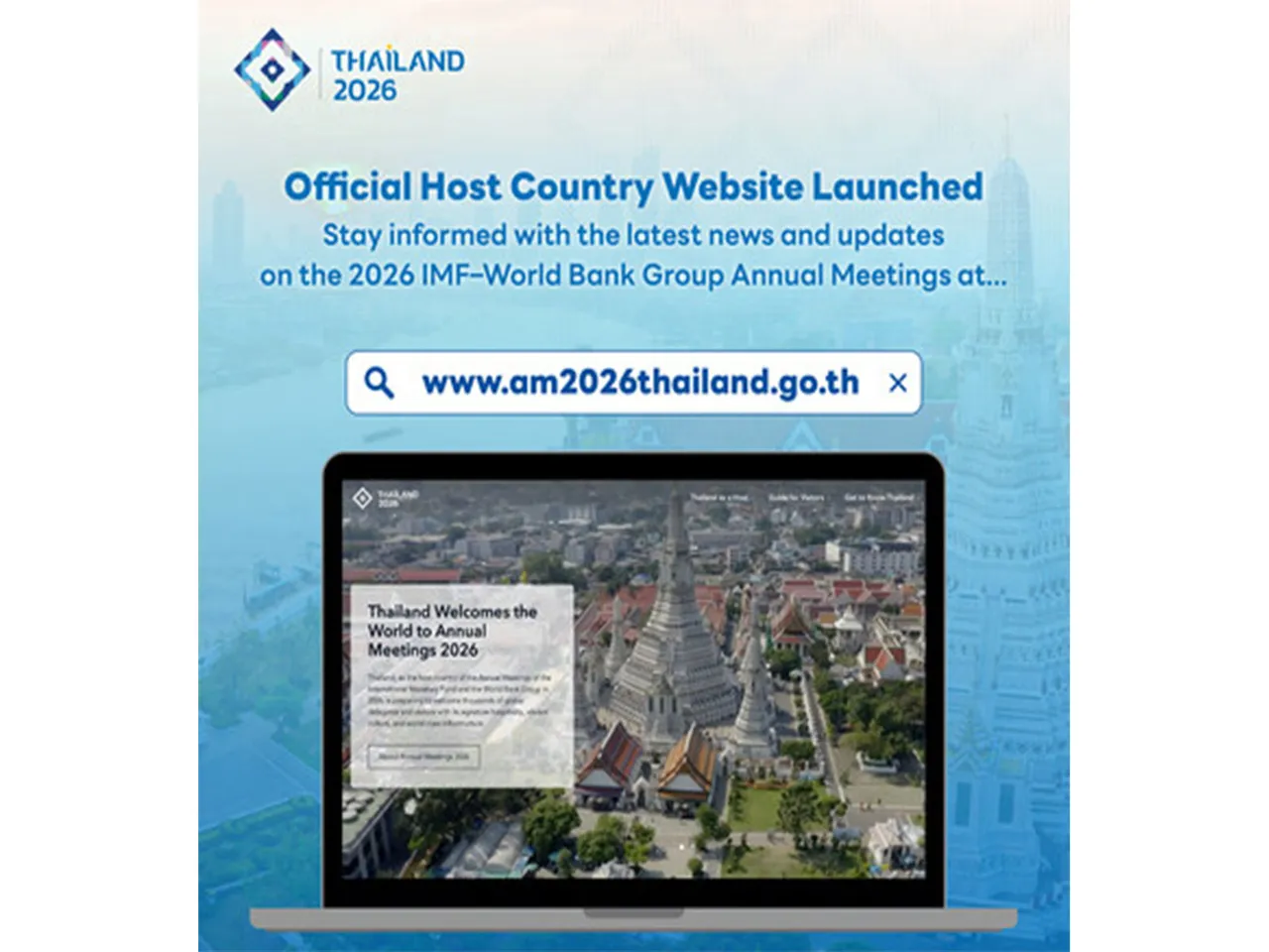 Thailand Launches Official Host Country Website for the 2026 IMF– World Bank Group Annual Meetings