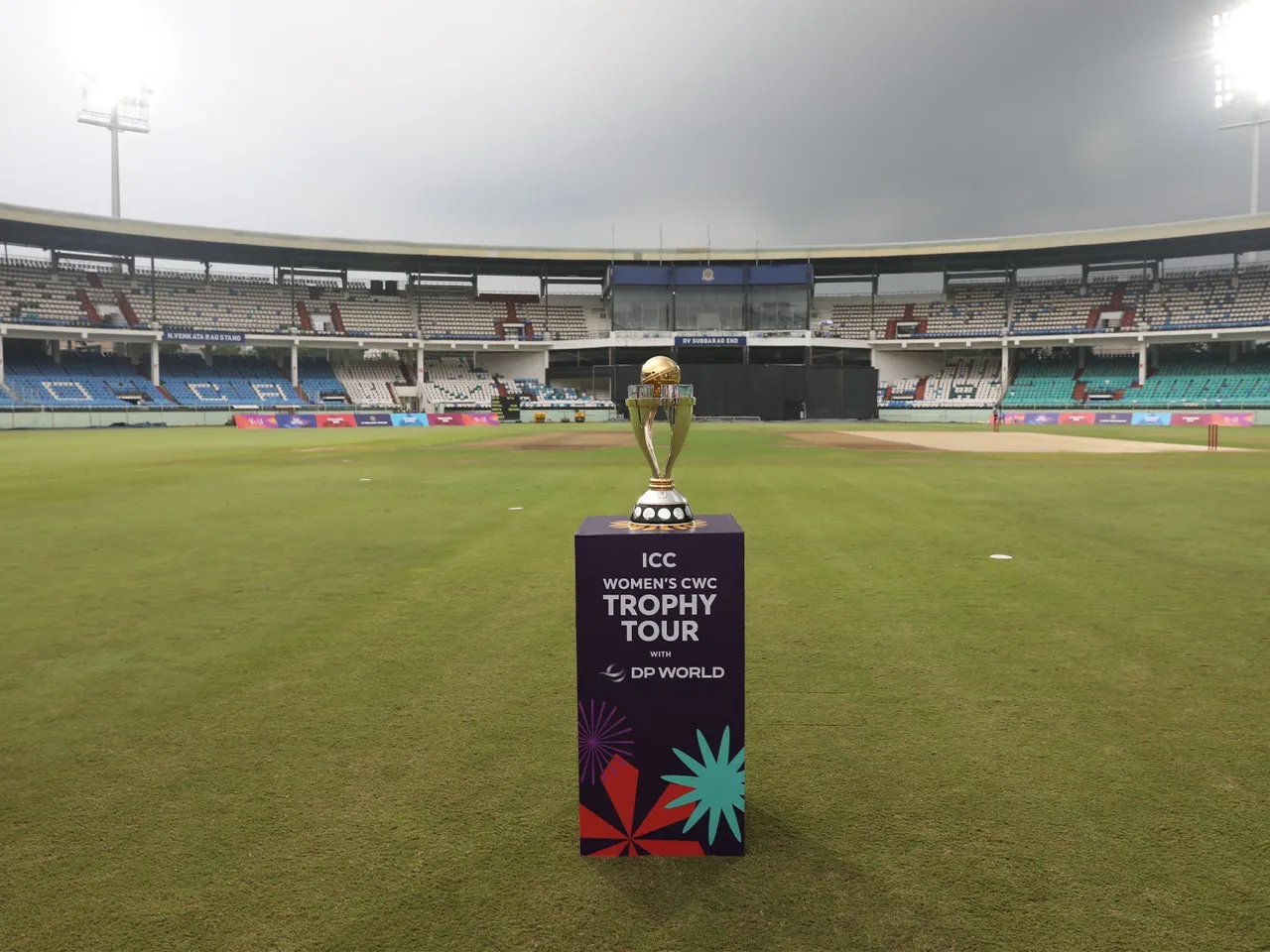 ICC Women's CWC 2025 trophy. (Photo/DP World)