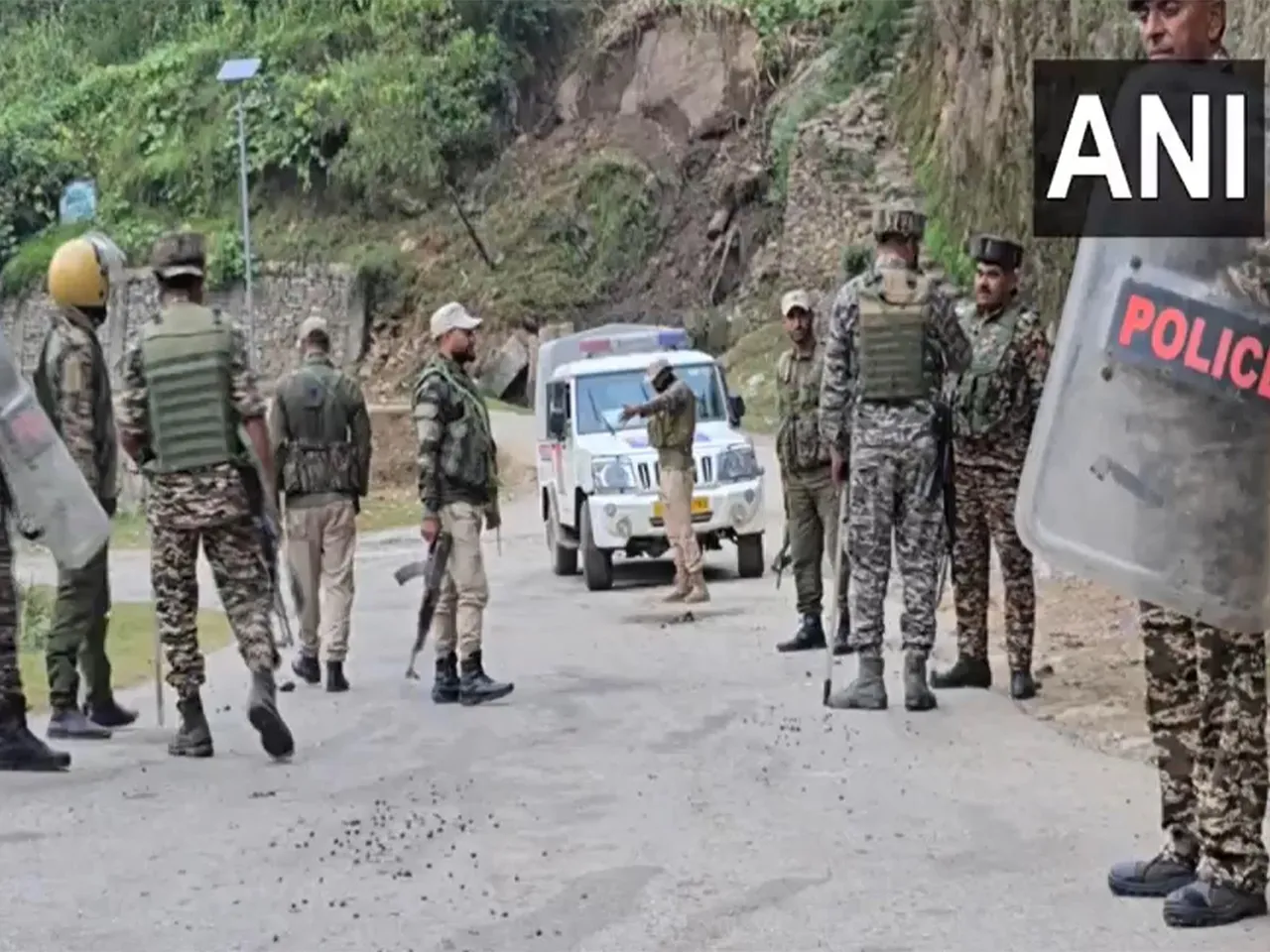 Visuals of tight security in Jammu and Kashmir's Doda (Photo/ANI)
