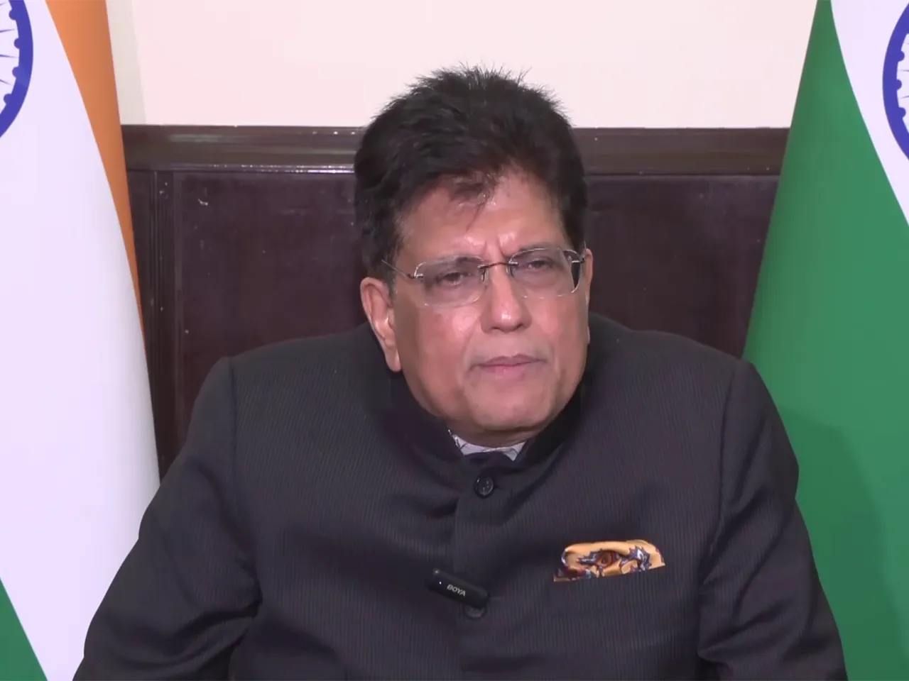 Union Minister Piyush Goyal adressing a press conference in Abu Dhabi (Photo/ANI)