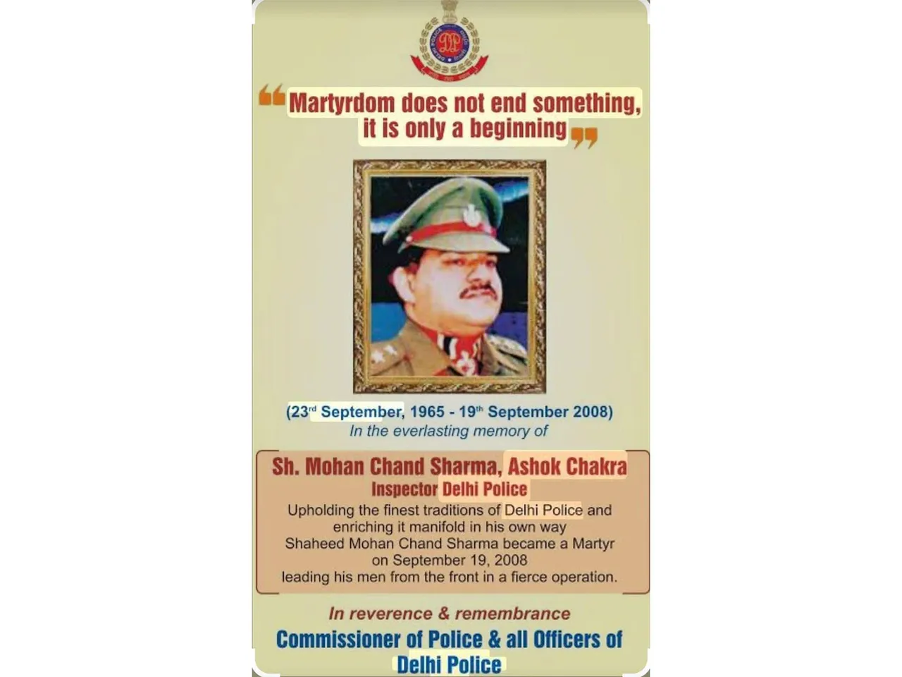 Poster shared by Delhi Police (Photo/Delhi Police)