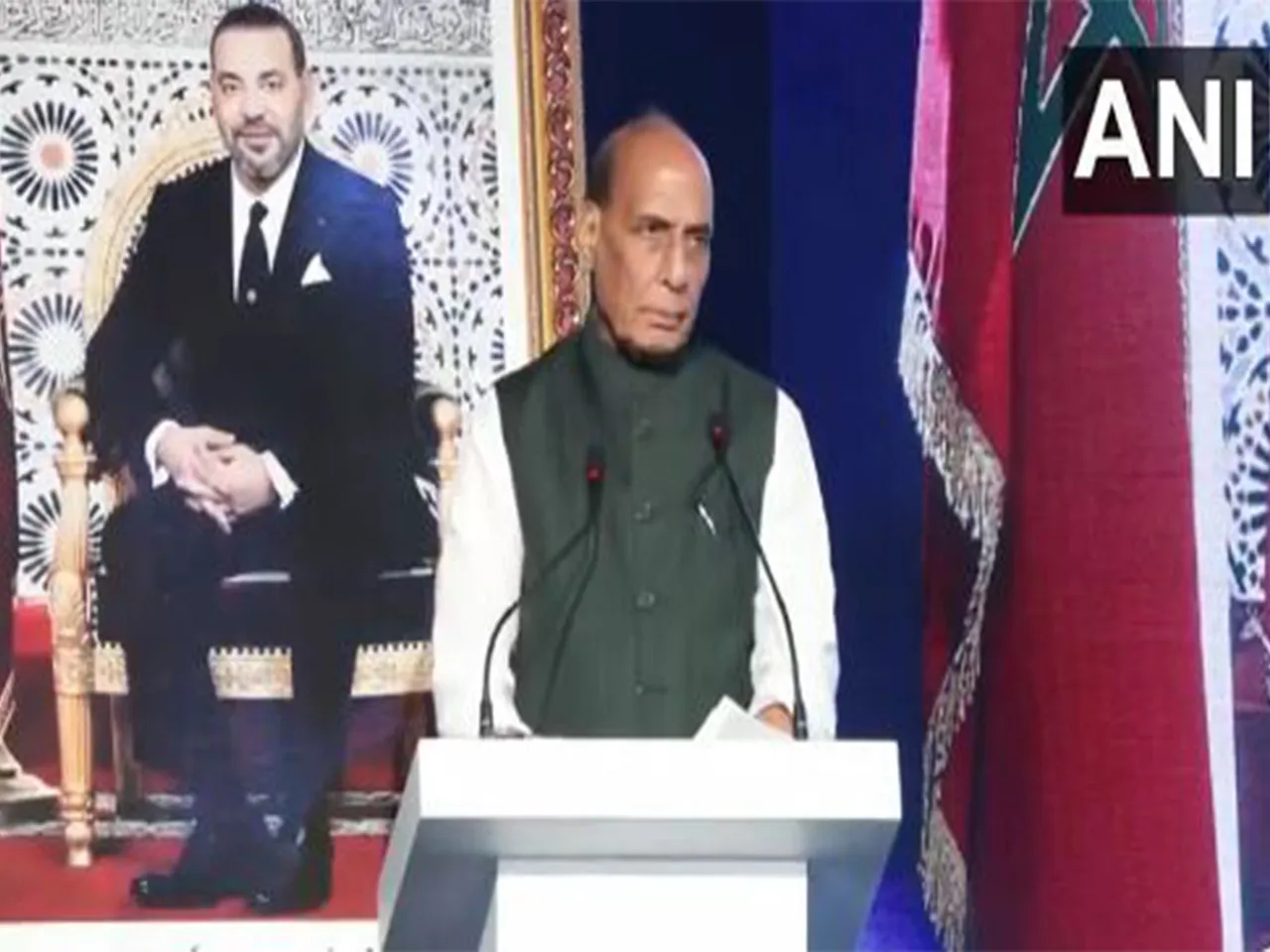 Defence Minister Rajnath Singh inaugurates Tata Advanced Systems’ new manufacturing facility at Berrechid in Morocco (Photo/ANI)