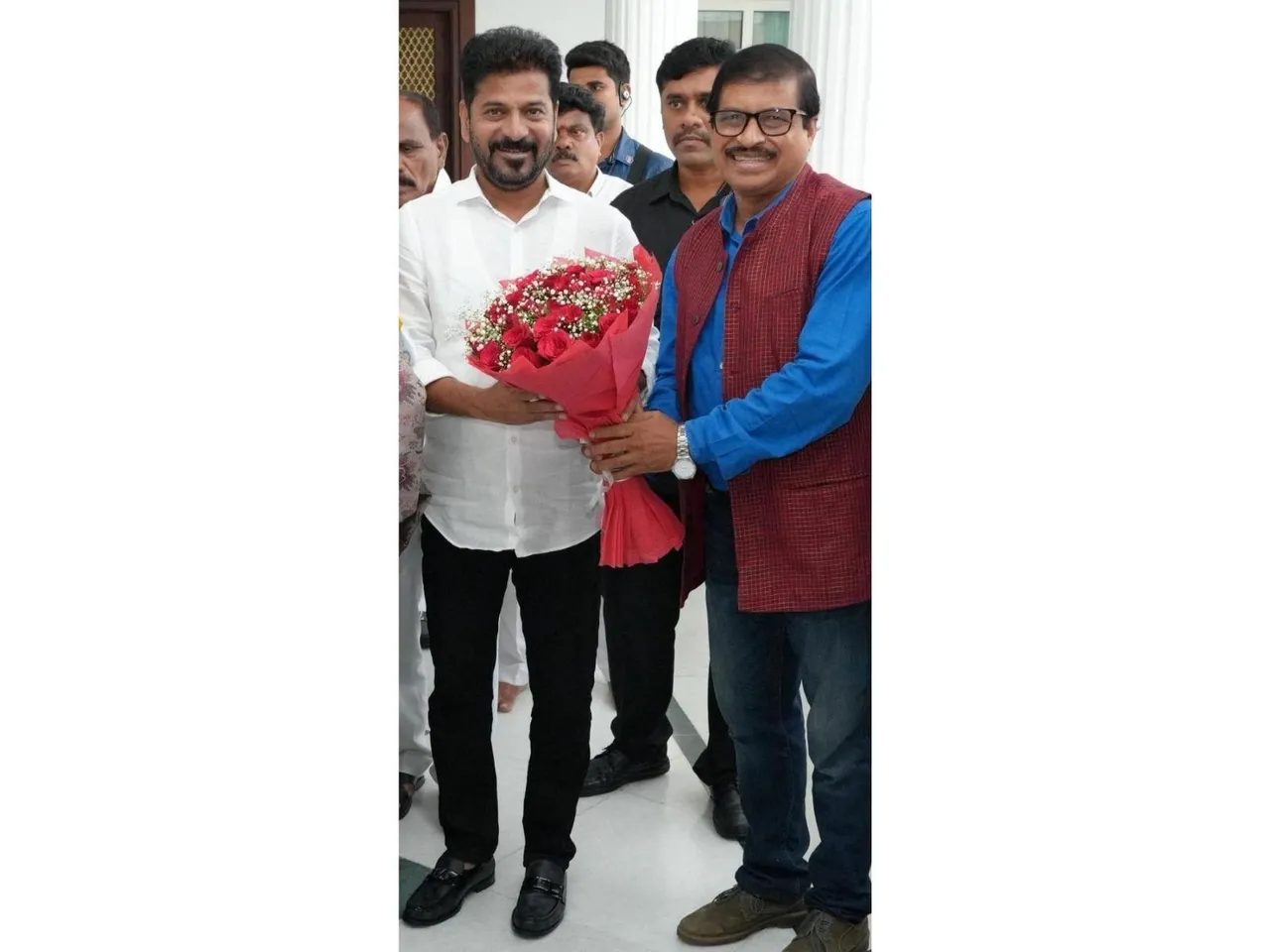 Abhijeeth Bhattacharjee invited the Chief Minister Revanth Reddy to the Grace Diamond Jubilee Dussehra Celebrations at Keyes Girls School, Secunderabad.
