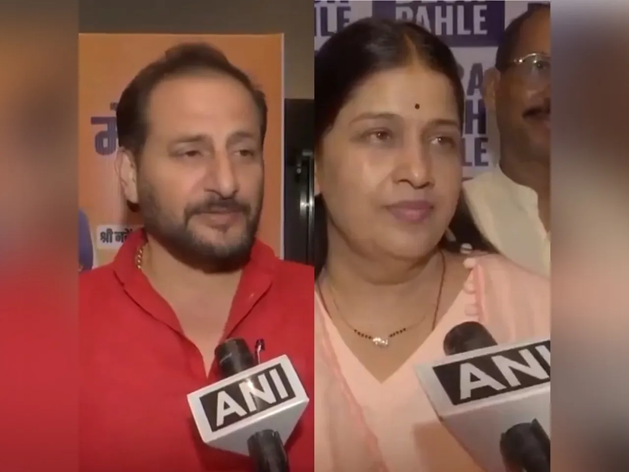 Bihar Minister Neeraj Kumar Singh and BJP MLA Anamika Singh (Photo: ANI)