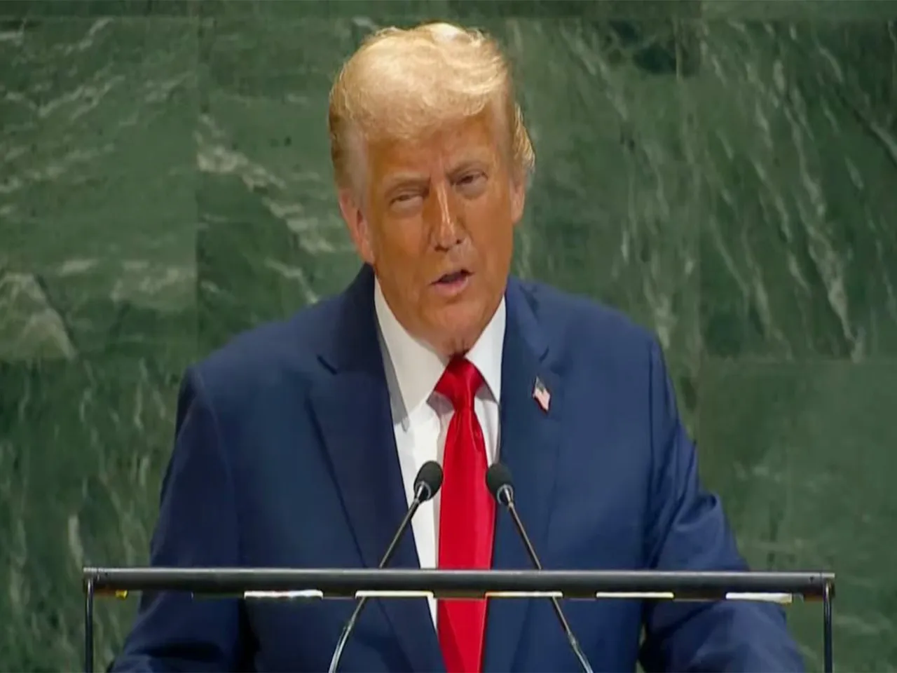 US President Donald Trump addresses the 80th session of the United Nations General Assembly in New York (Photo/YouTube @unitednations)