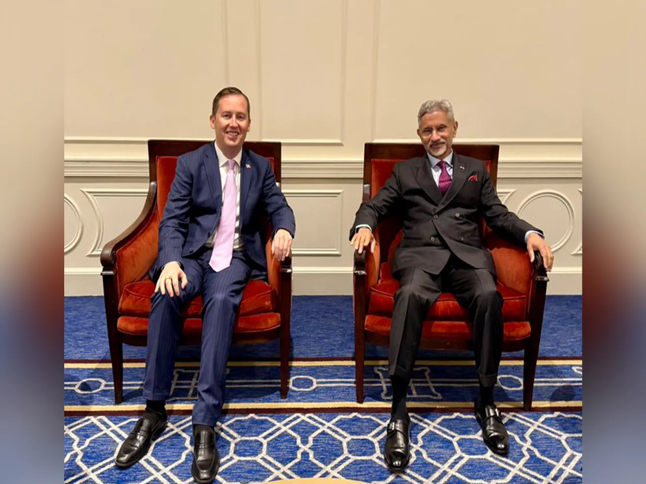 U.S. Special Envoy Sergio Gor meets India’s EAM S. Jaishankar (Photo X/@State_SCA)