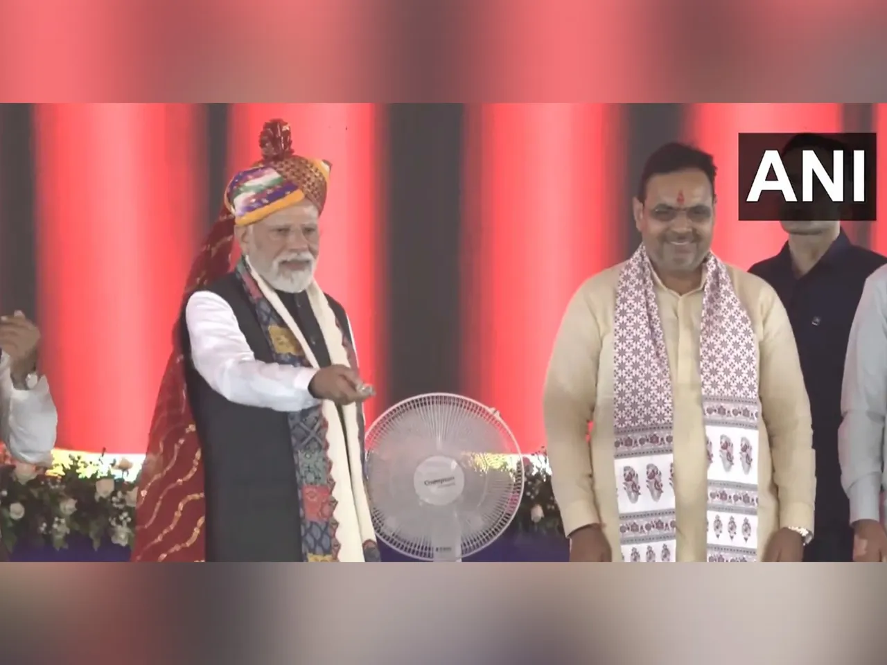 Prime Minister Narendra Modi with Rajasthan Chief Minister Sharma. (Photo/ANI)