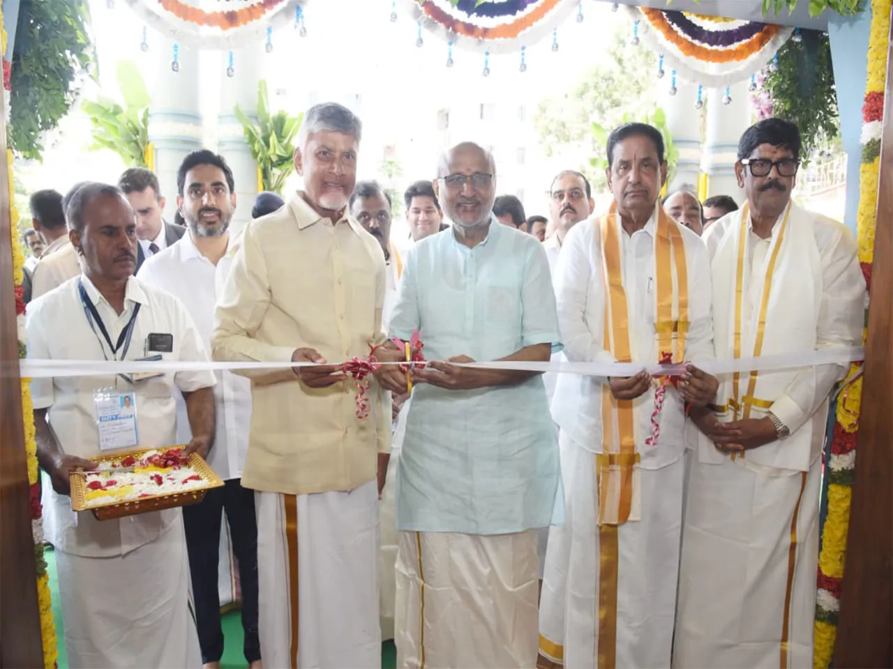 Vice President CP Radhakrishnan with Andhra Pradesh Chief Minister Chandrababu Naidu (Photo/X@VPIndia)