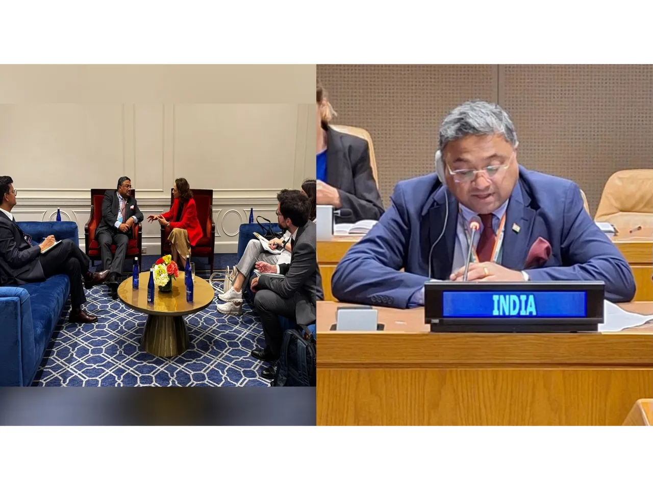Secretary (West) in the Ministry of External Affairs meets EU officials and delivers India’s national statement at the UN ministerial meeting on victims of terrorism, in New York (Photo: X/@MEAIndia)