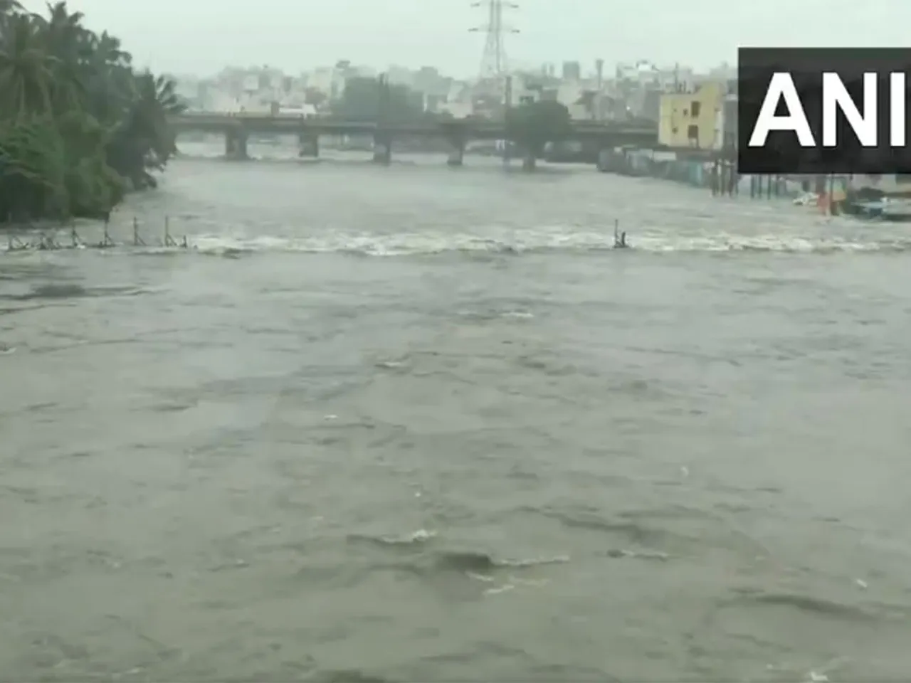 Heavy rains in Hyderabad lead to overflowing Musi River (Photo/ANI)