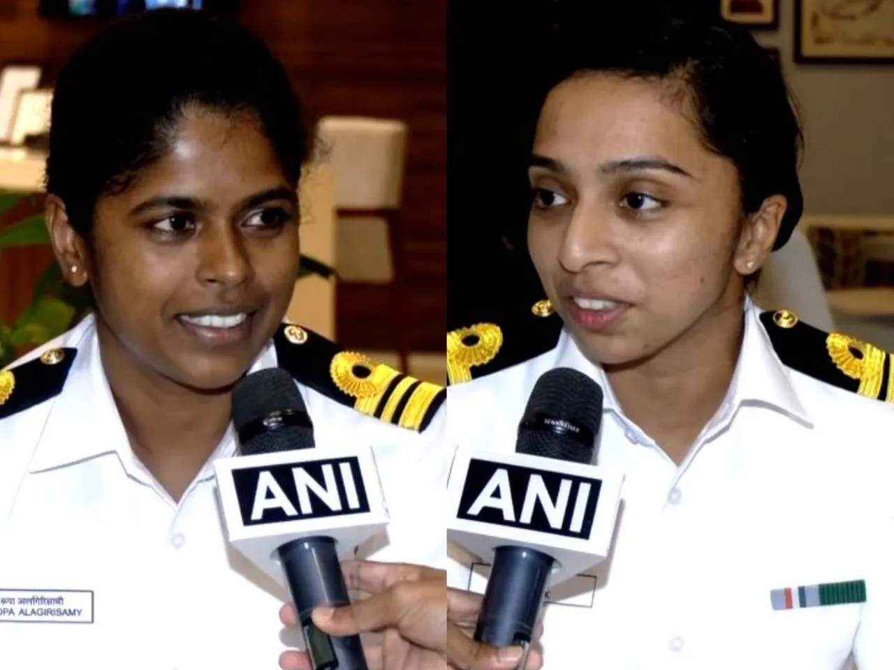Lieutenant Commander Roopa A and Lieutenant Commander Dilna K (Photo/ANI)