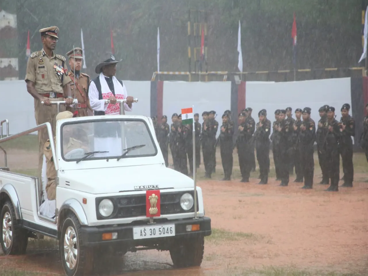 Assam Governor Lakshman Prasad Acharya attends 75th Assam Police Day (Photo/ ANI)