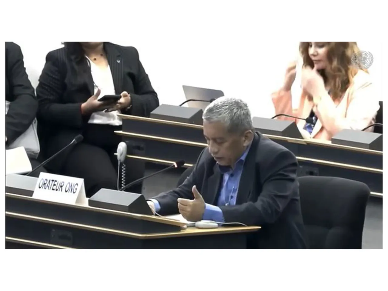 Suhas Chakma, Director of the Rights and Risks Analysis Group (RRAG), addresses the UN Human Rights Council in Geneva (Photo/Facebook)