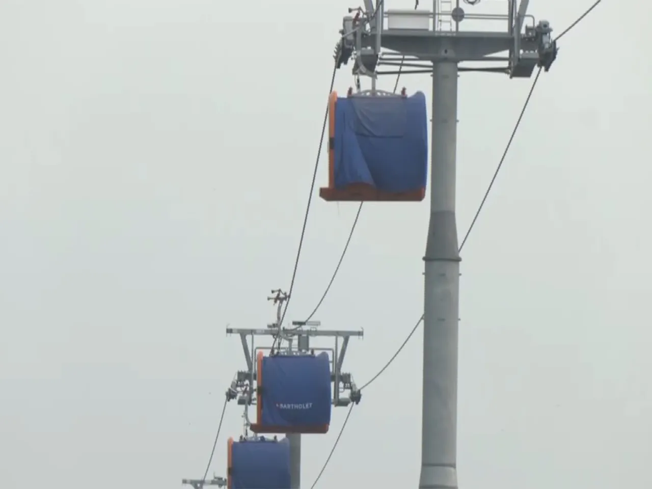 India’s first urban public transport ropeway trial begins in Varanasi (Photo/ANI)