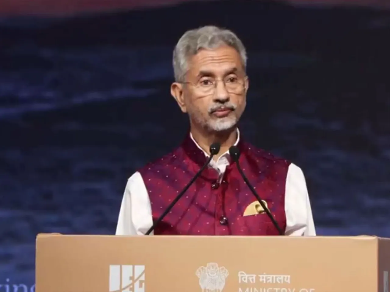 External Affairs Minister S Jaishankar speaking at 4th Kautilya Economic Conclave in New Delhi (Photo/ANI)