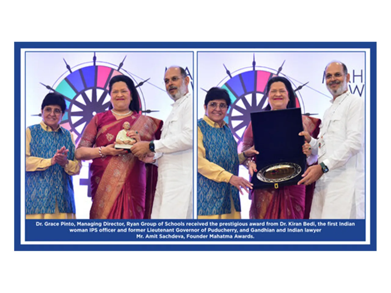 Ryan Group’s Managing Director Dr. Grace Pinto Honoured with the Mahatma Award 2025 for Lifetime Achievement and Business Leadership