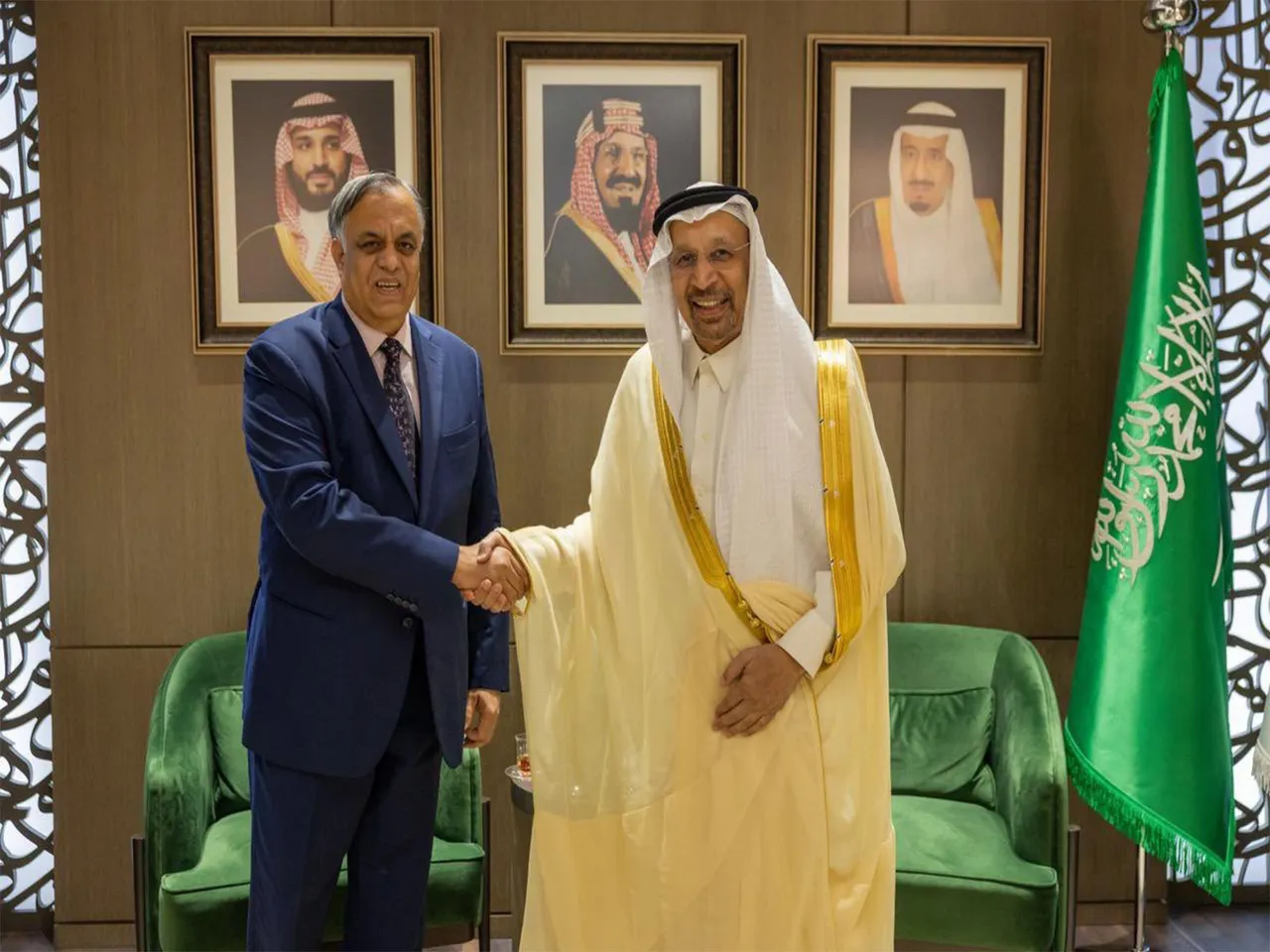 Meeting between Ambassador Suhel Ajaz Khan and Minister Khalid Al Falih (Photo/ X@MISA)