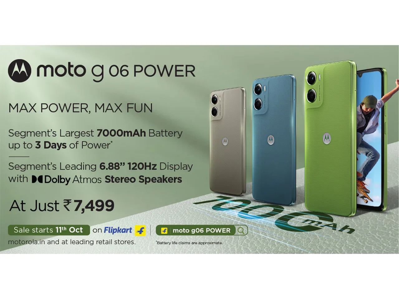 moto g06 POWER: Segment’s largest 7000mAh battery with 6.88” display at Rs. 7,499
