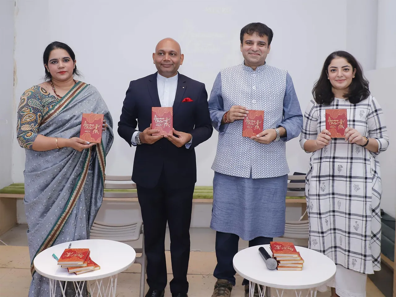Poet-diplomat Abhay K. during the launch of his English translation of Hanuman Chalisa. (Photo/ANI)
