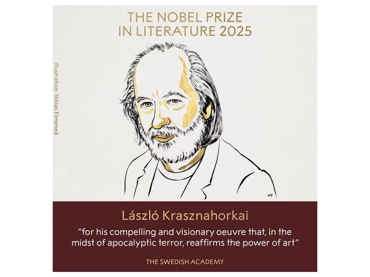 Hungarian author (Photo credit/@NobelPrize)