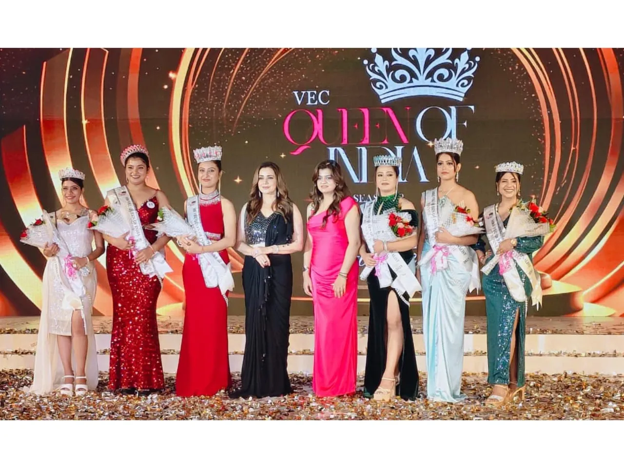 Bollywood Actress Neelam Kothari Soni Crowns the Winners at "VEC Queen of India" Finale
