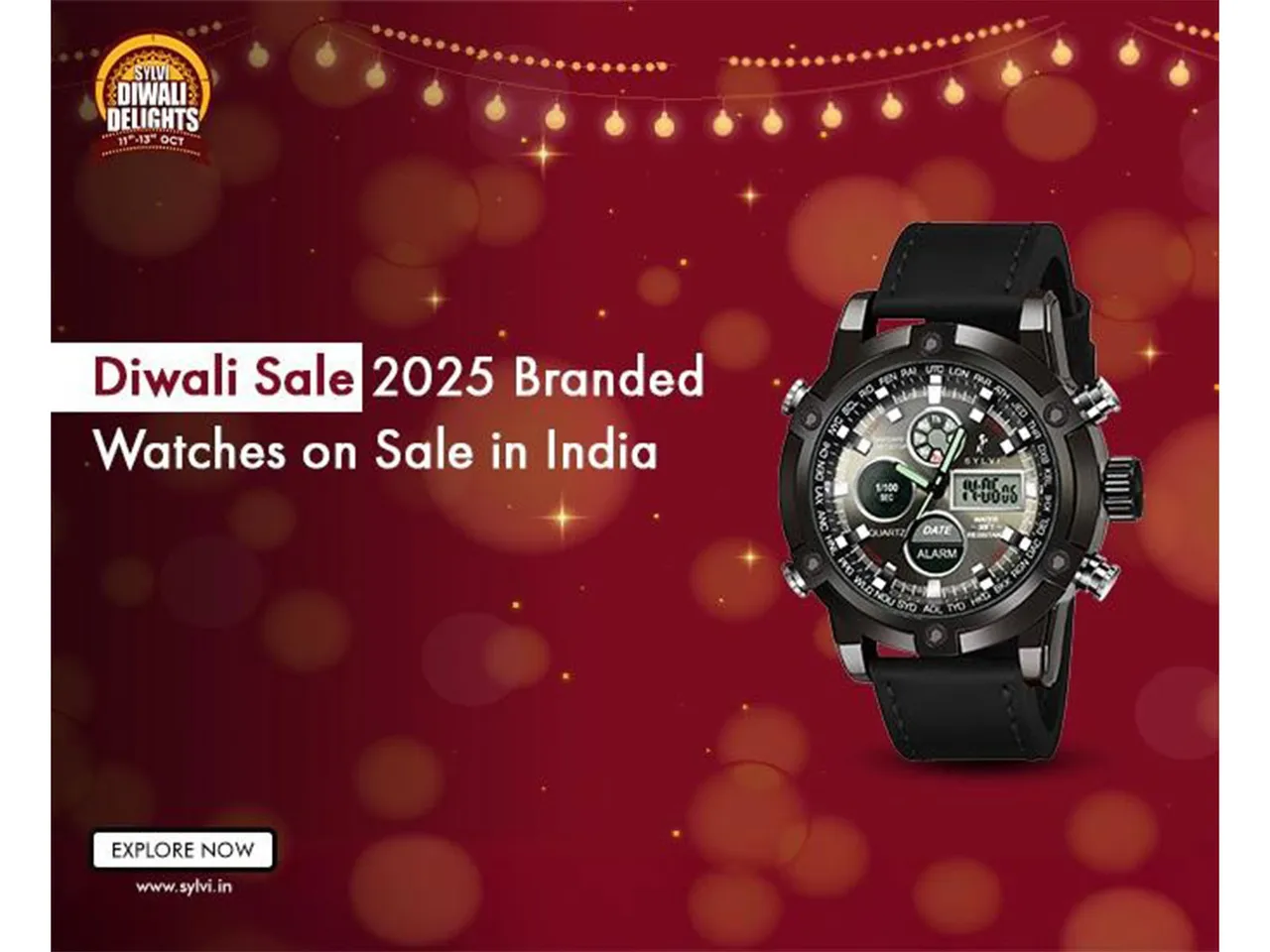 This Diwali 2025, gift timeless luxury. Explore Sylvi’s branded watches on sale—Iconic, Urbane, Timegrapher, Rig One O One, Velvetine, Bella, Timeora, Riva & Dazell