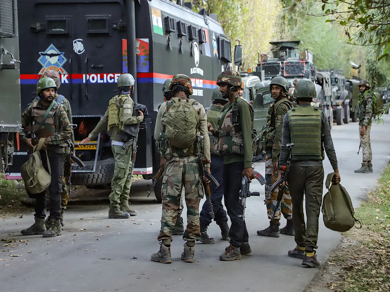 Security personnel deployed for terrorist search operation in Kokernag's forest areas (Photo/ANI)