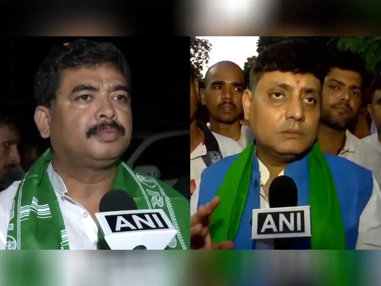 Fomer MP Santosh Kumar Kushwaha and ex-MLA Rahul Sharma (Photo/ANI)