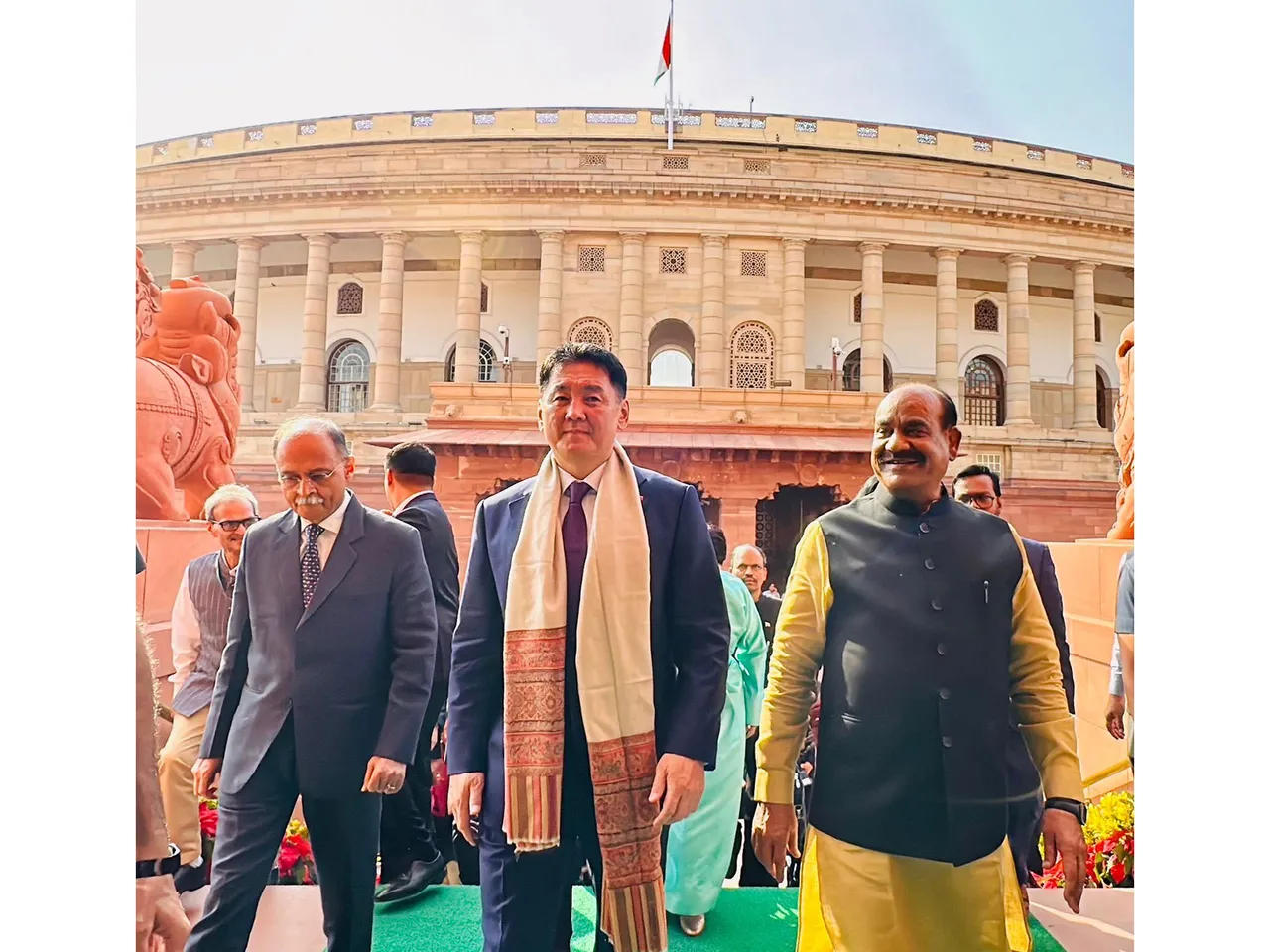President of Mongolia, Khurelsukh Ukhnaa with  Lok Sabha Speaker Om Birla (Photo: X@ombirlakota)