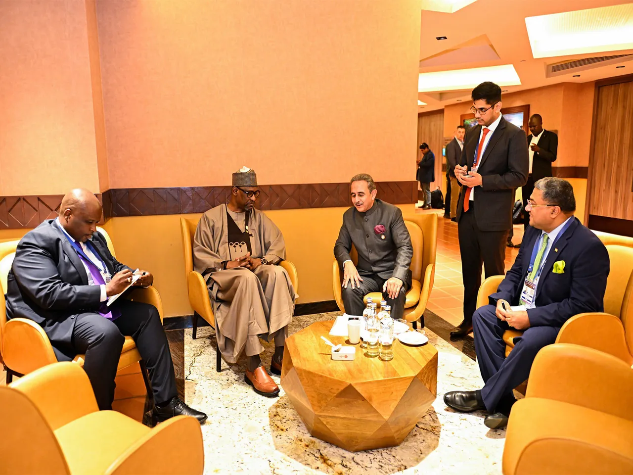 Minister of State for External Affairs and Environment, Forest and Climate Change, Kirti Vardhan Singh meets  Abdoulaye Diop, Foreign Minister of the Republic of Mali (Photo:X/@KVSinghMPGonda)