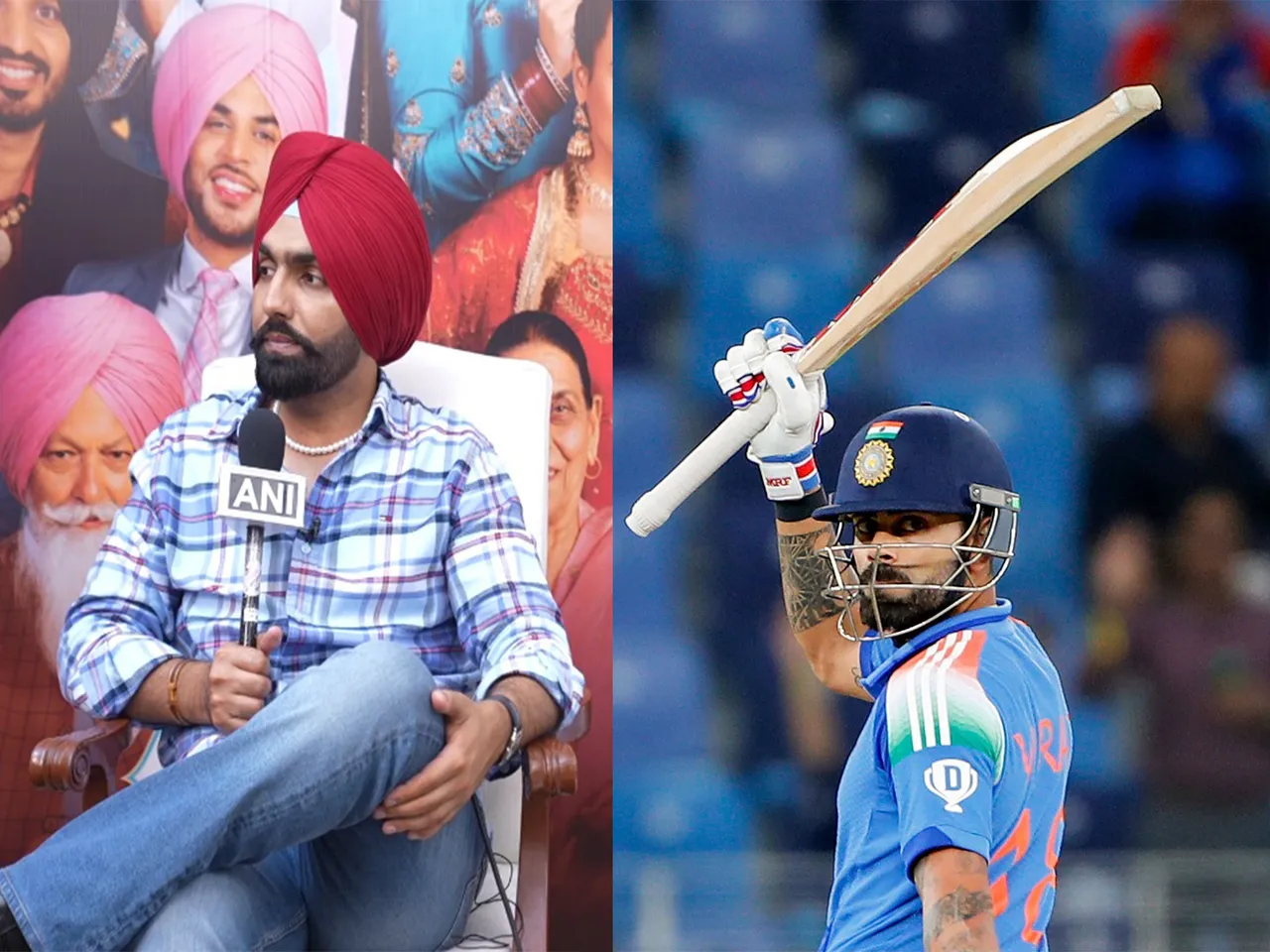 Punjabi actor Ammy Virk and Indian cricketer Virat Kohli (Image source: ANI)