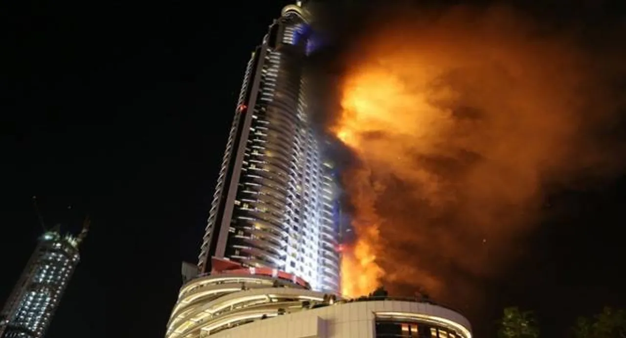 Fire breaks out at a Dubai Hotel near Burj Khalifa, 16 injured