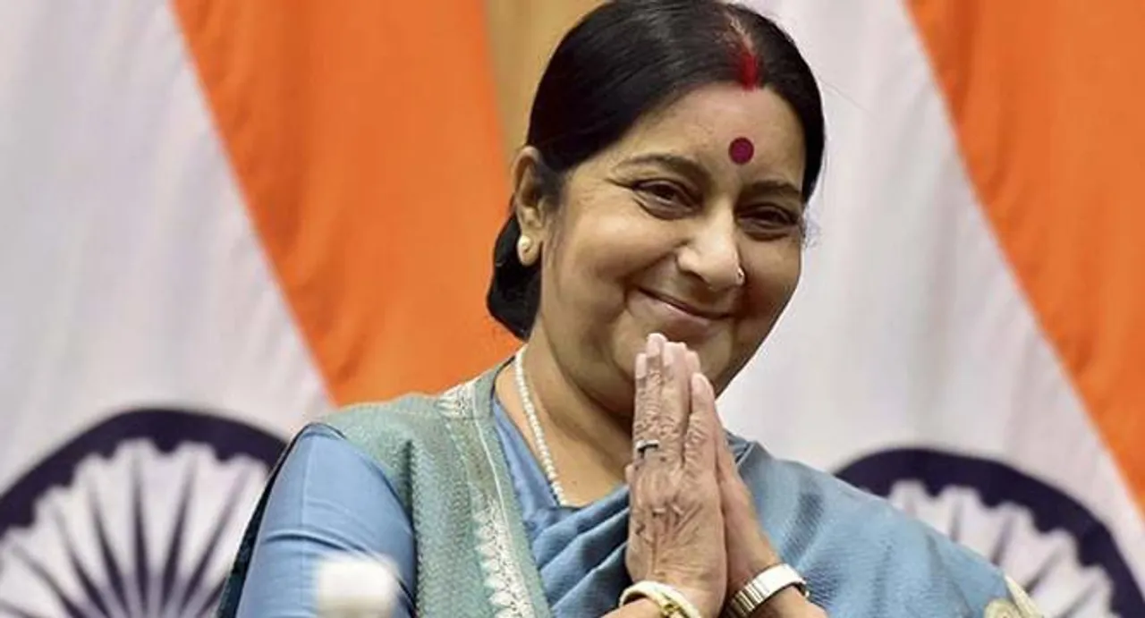 Sushma Swaraj holds talks with Palestinian counterpart