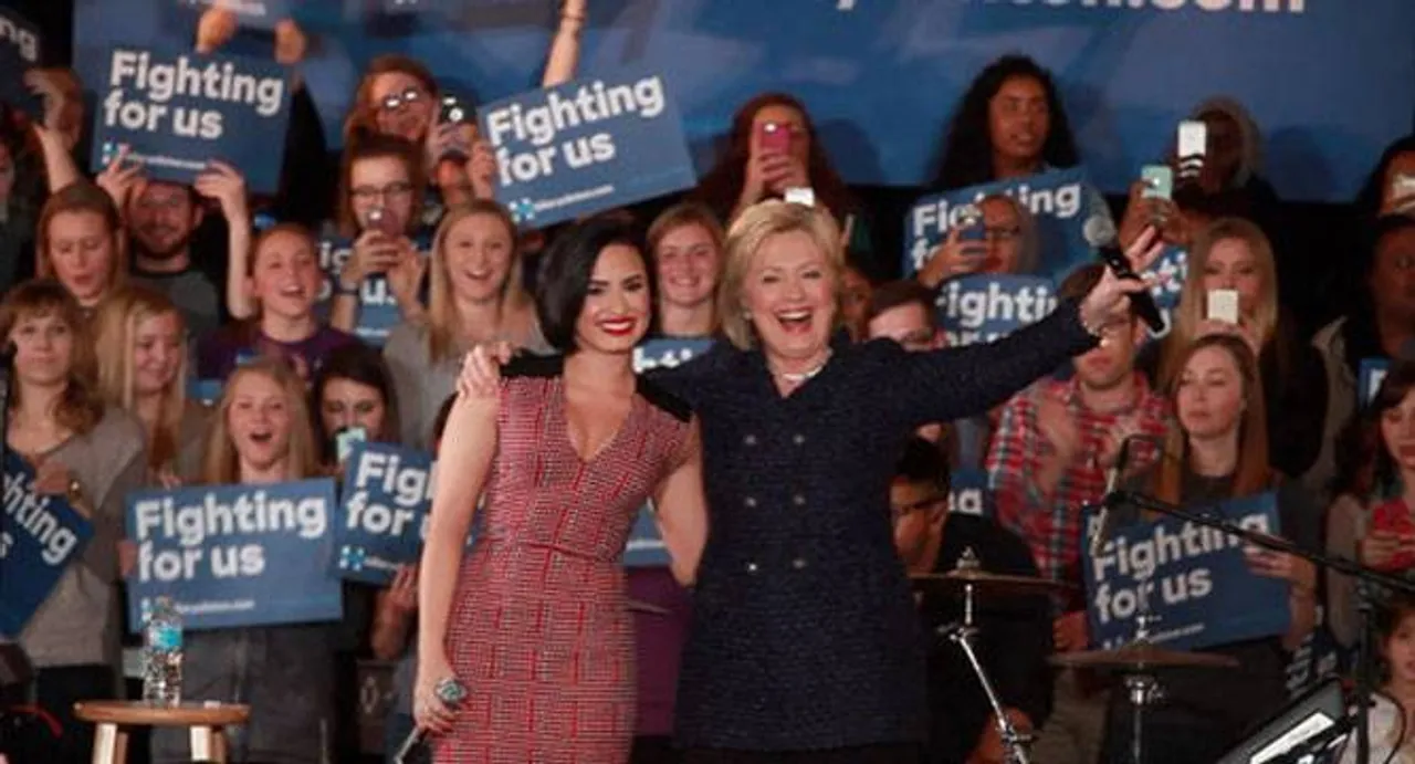 Demi Lovato shows support for Hillary Clinton
