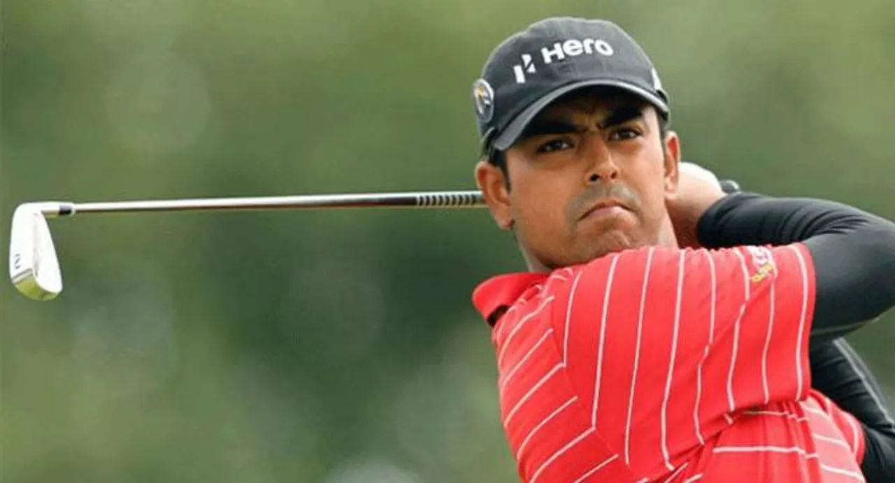 Anirban Lahiri struggles on the greens