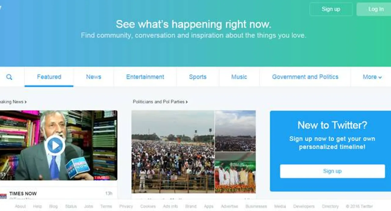 Twitter revamps log in page design; gives it news-type look