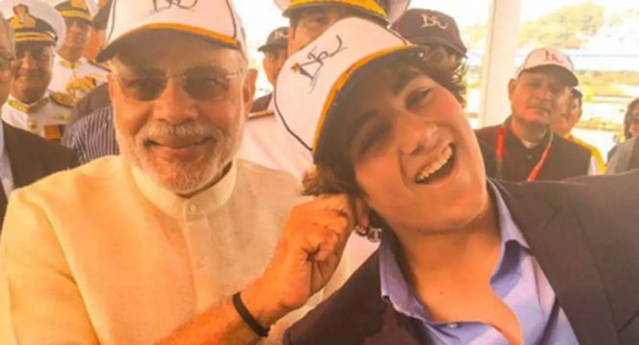 Awww! Akshay Kumar's son Aarav with PM Modi at Fleet Review