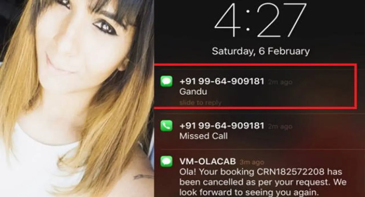 Woman cancels Ola cab, gets abusive Text from driver 