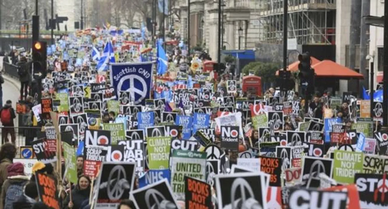Thousands join anti-nuclear weapons march in London