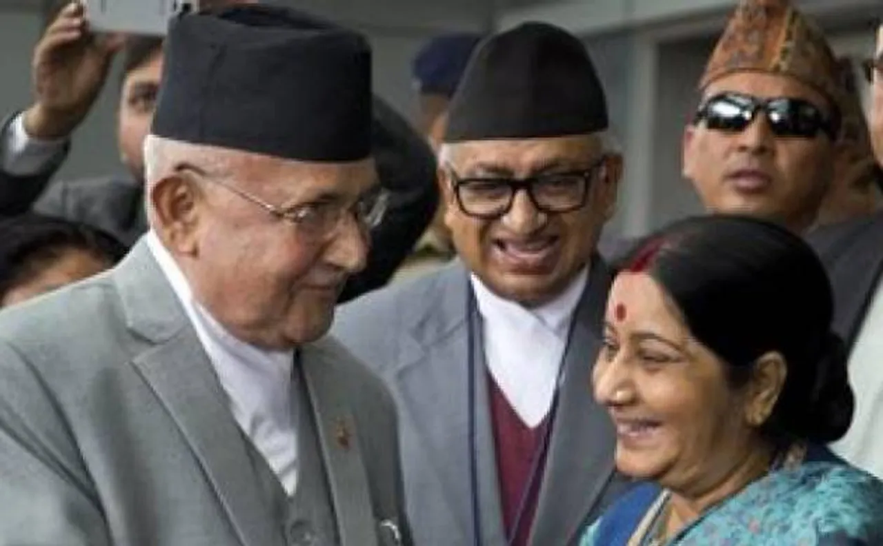 Swaraj meets Nepal PM Oli ahead of Saarc summit