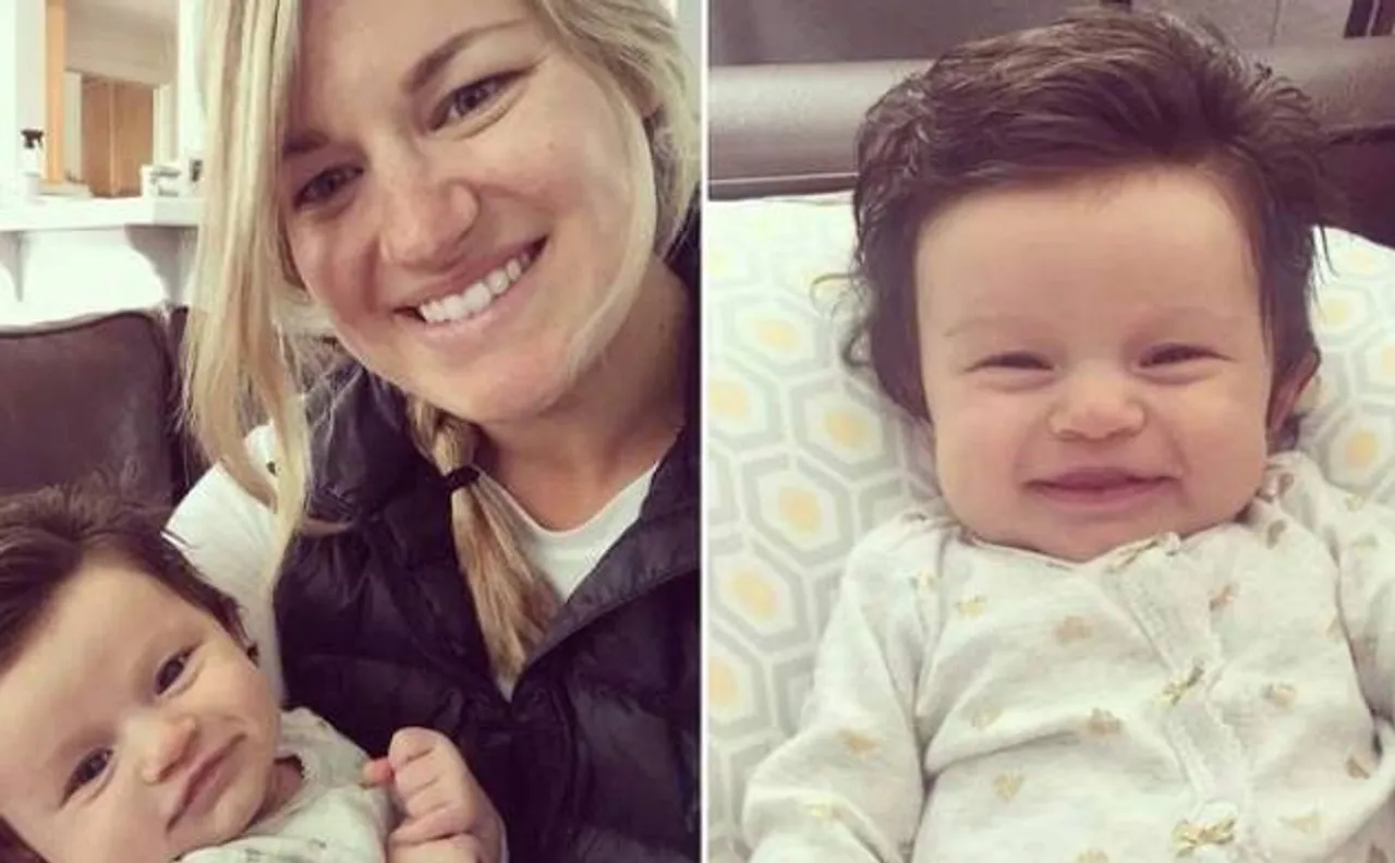 Photo of baby's full head hair goes viral