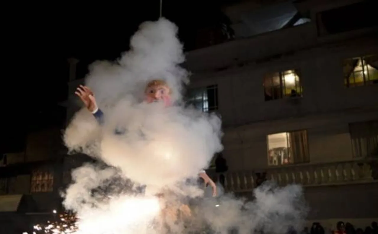Donald Trump effigy set ablaze in Mexico Easter ritual