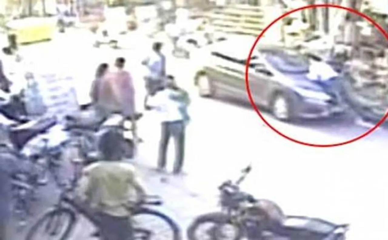 SHOCKING: Man dragged half a kilometer after being hit by car in Gurgaon