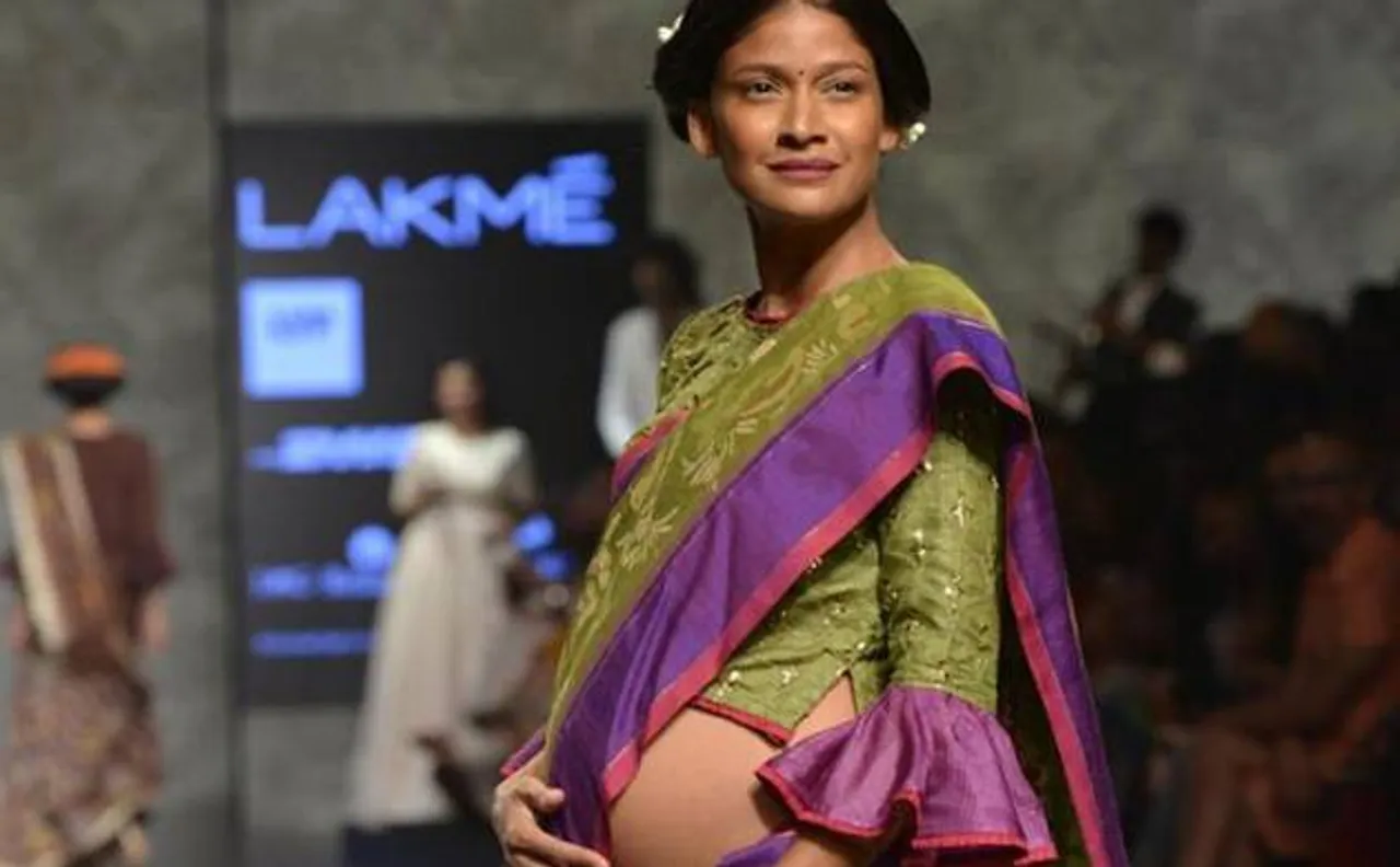 Pregnant Carol Gracias flaunts baby bump on ramp