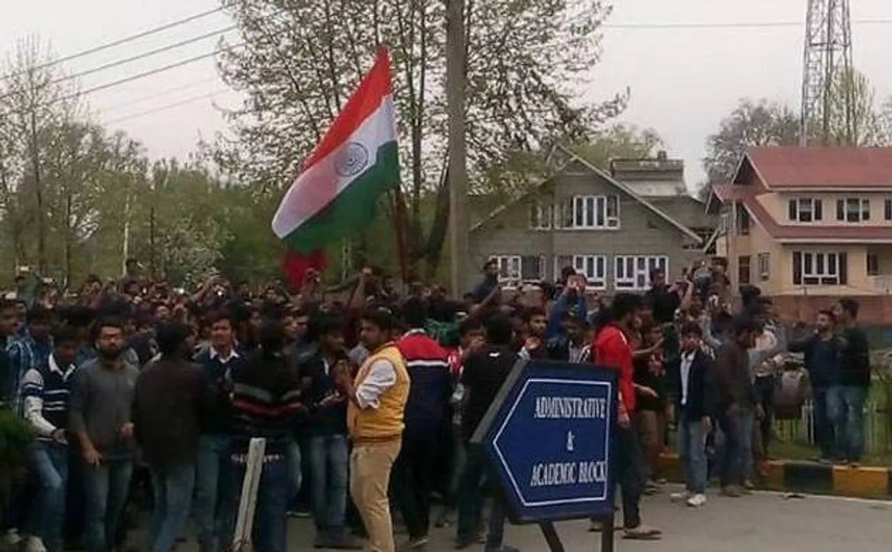 Situation at NIT Srinagar remains tense, students stage protest march